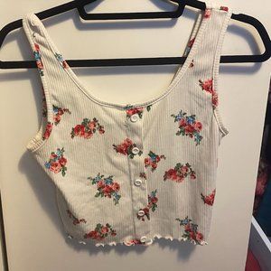 Cropped Floral Tank Top